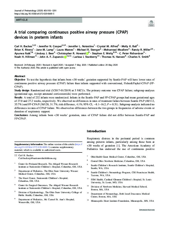 (PDF) A trial comparing continuous positive airway pressure (CPAP ...