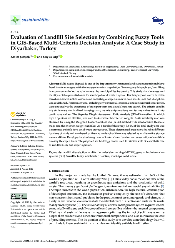 (PDF) Evaluation of Landfill Site Selection by Combining Fuzzy Tools in ...
