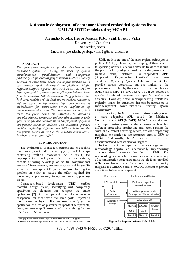 (PDF) Automatic deployment of component-based embedded systems from UML ...