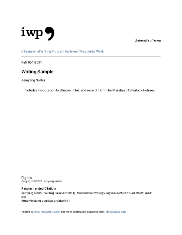 (PDF) Writing Sample