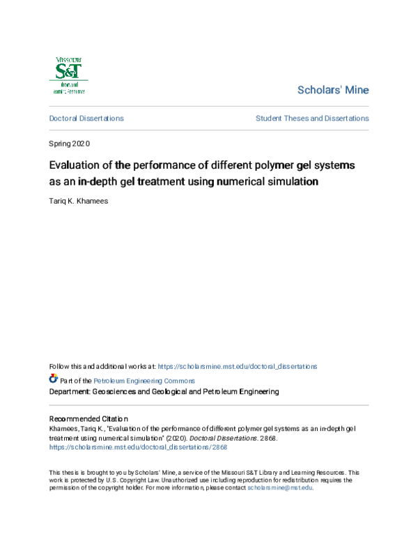 (PDF) Evaluation of the performance of different polymer gel systems as ...