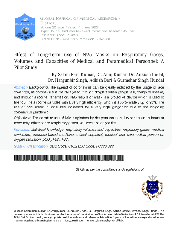 (PDF) Effect of LongTerm use of N95 Masks on Respiratory Gases(04)