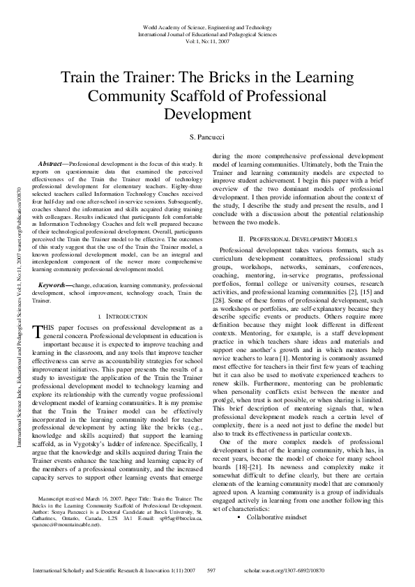 pdf-train-the-trainer-the-bricks-in-the-learning-community-scaffold