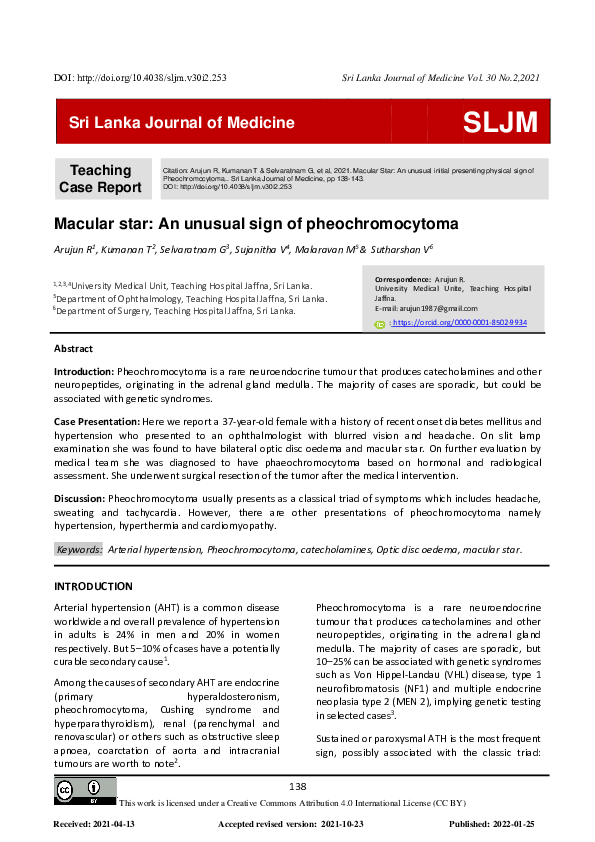 (PDF) Sri Lanka Journal of Medicine SLJM Teaching Case Report