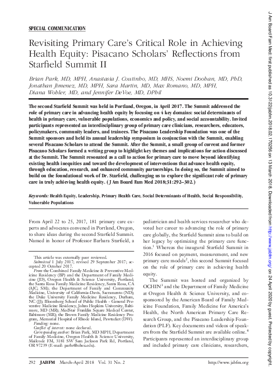(PDF) Revisiting Primary Care's Critical Role in Achieving Health ...