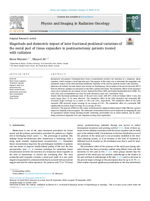 (PDF) Magnitude and dosimetric impact of inter-fractional positional ...