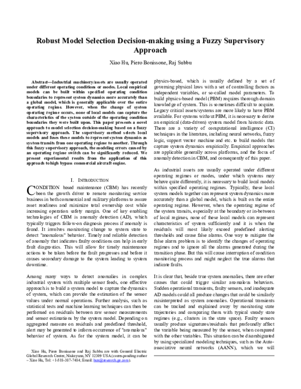 (PDF) Robust model selection decision-making using a fuzzy supervisory ...