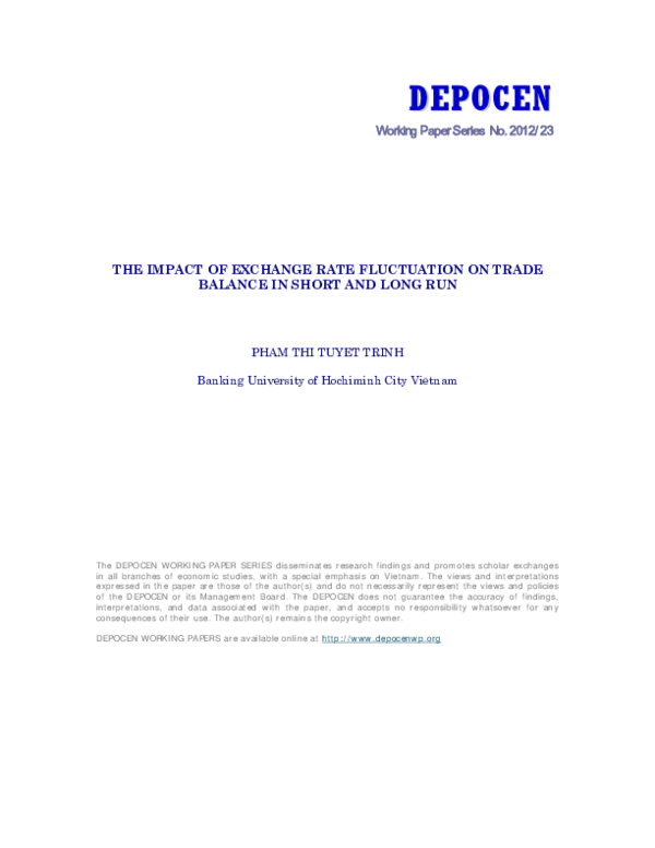 (PDF) The Impact of Exchange Rate Fluctuation on Trade Balance in Short ...