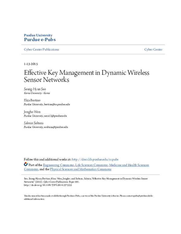 (PDF) Effective Key Management in Dynamic Wireless Sensor Networks