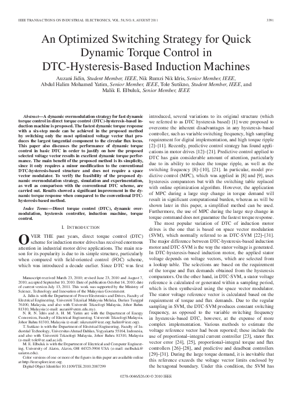 (PDF) An Optimized Switching Strategy for Quick Dynamic Torque Control ...