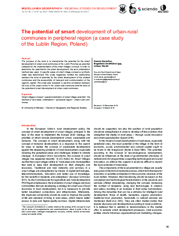 (PDF) The potential of smart development of urban-rural communes in ...