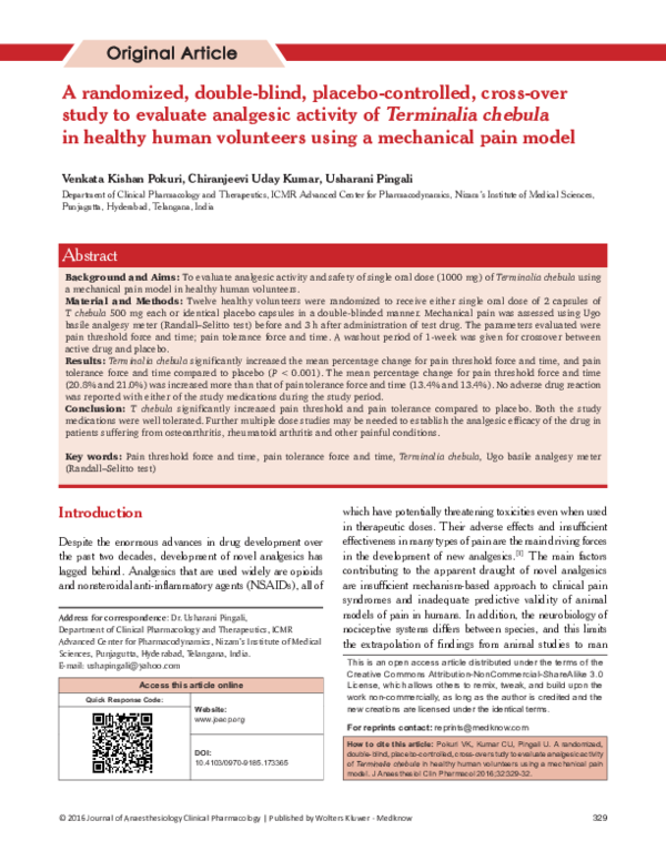 (PDF) A randomized, double-blind, placebo-controlled, cross-over study ...
