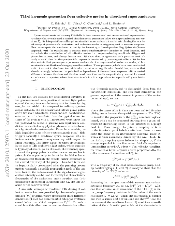 (PDF) Third harmonic generation from collective modes in disordered ...