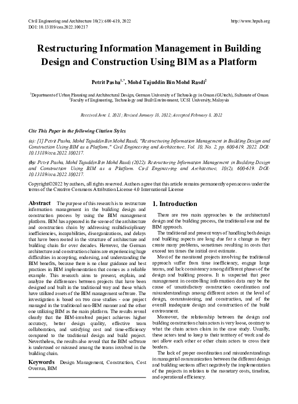 (PDF) Restructuring Information Management in Building Design and ...