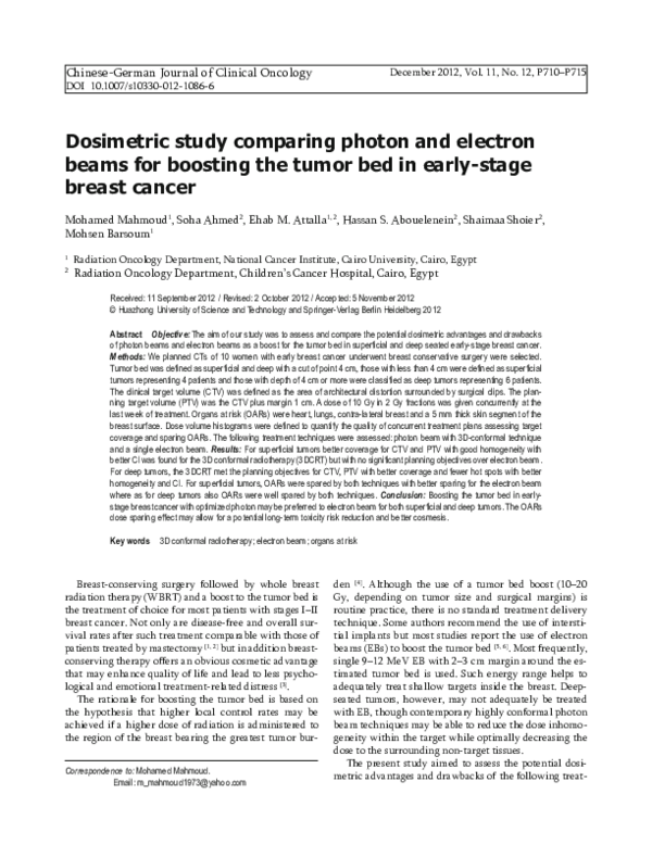 (PDF) Dosimetric study comparing photon and electron beams for boosting ...