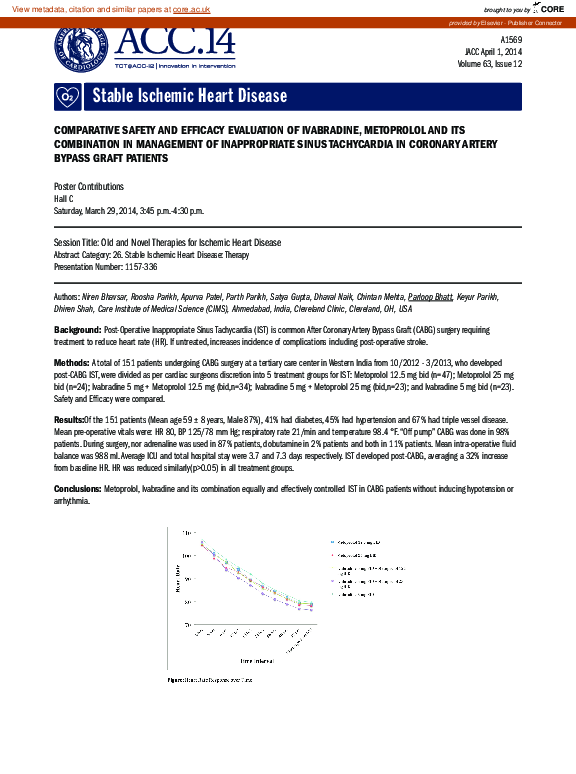 (PDF) Comparative Safety and Efficacy Evaluation of Ivabradine ...