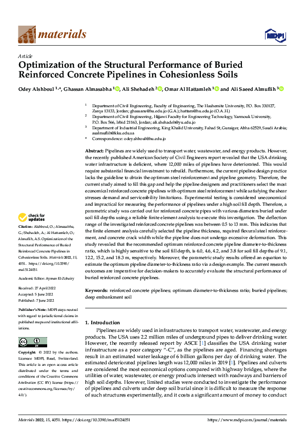 (PDF) Optimization of the Structural Performance of Buried Reinforced ...
