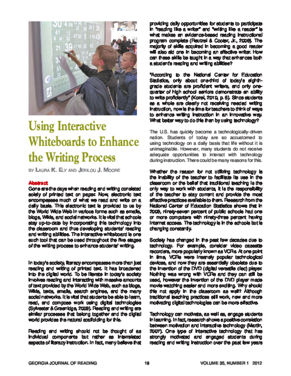 (PDF) Using Interactive Whiteboards to Enhance the Writing Process