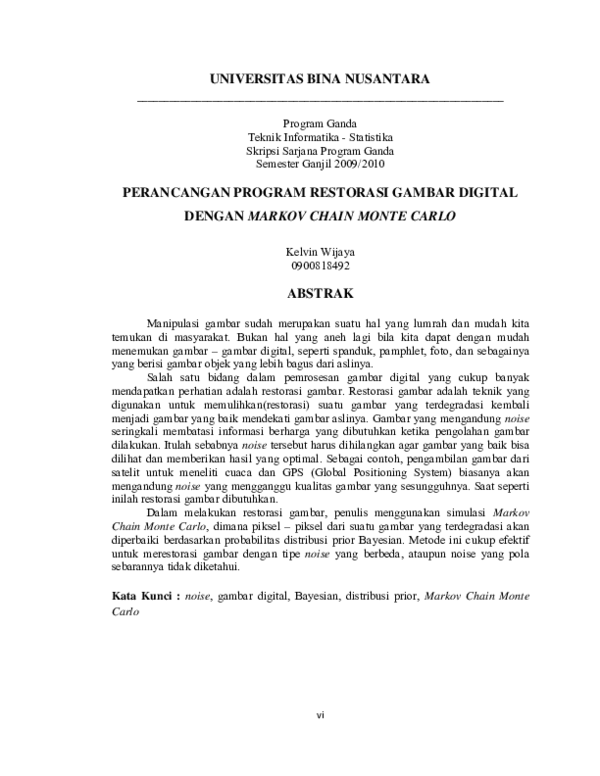 (PDF) Perancangan Program Restorasi Gambar Digital Dengan Markov Chain ...