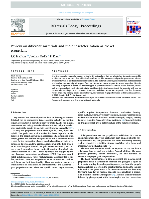 (PDF) Review on different materials and their characterization as ...