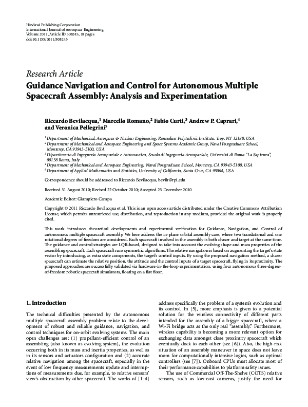(PDF) Guidance Navigation and Control for Autonomous Multiple ...
