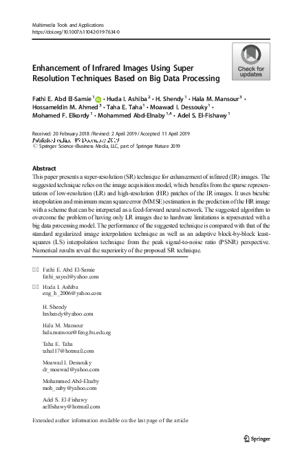 (PDF) Enhancement of Infrared Images Using Super Resolution Techniques ...