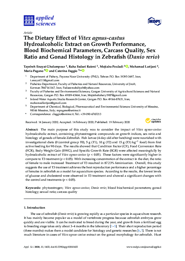 (PDF) The Dietary Effect of Vitex agnus-castus Hydroalcoholic Extract ...
