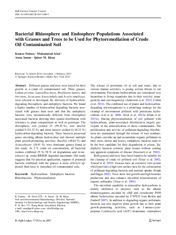 (PDF) Bacterial Rhizosphere and Endosphere Populations Associated with ...