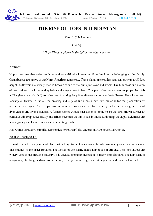 (PDF) The Rise of Hops in Hindustan