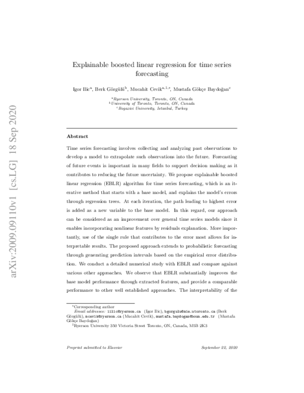 (PDF) Explainable boosted linear regression for time series forecasting