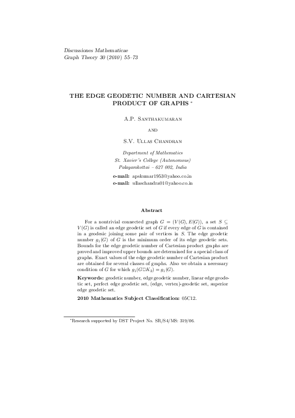  pdf the edge geodetic number and cartesian product of graphs