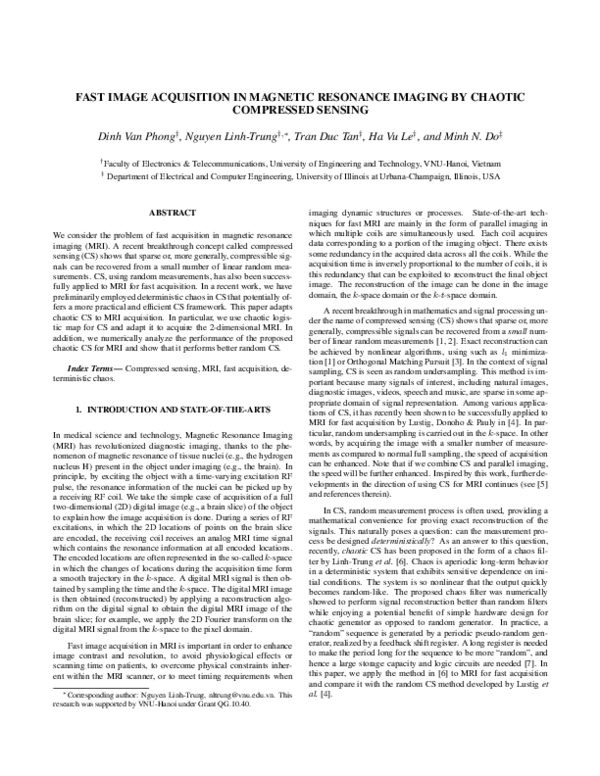 (PDF) Fast image acquisition in magnetic resonance imaging by chaotic ...