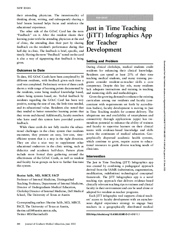 (PDF) Just in Time Teaching (JiTT) Infographics App for Teacher Development