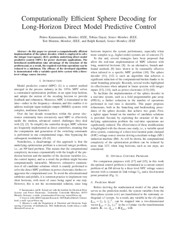 (PDF) Computationally efficient sphere decoding for long-horizon direct ...
