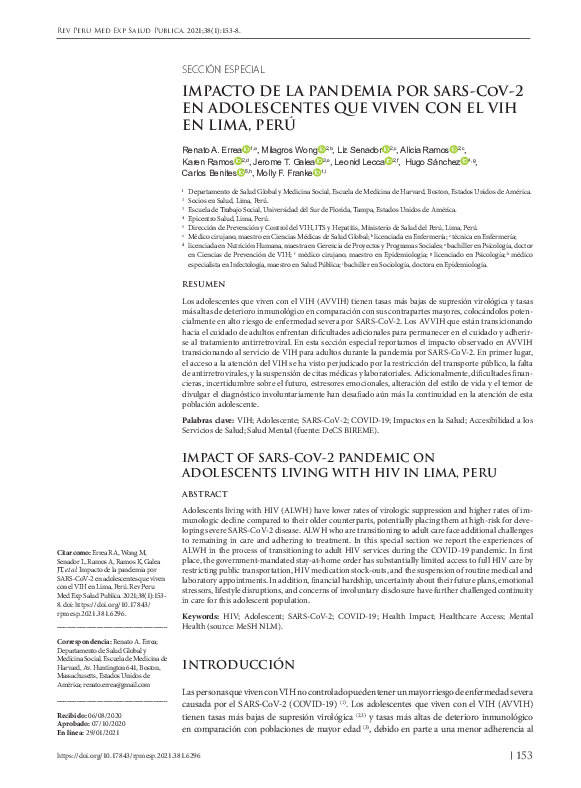 (PDF) Impacto de la pandemia por SARS-CoV-2 en adolescentes que viven ...