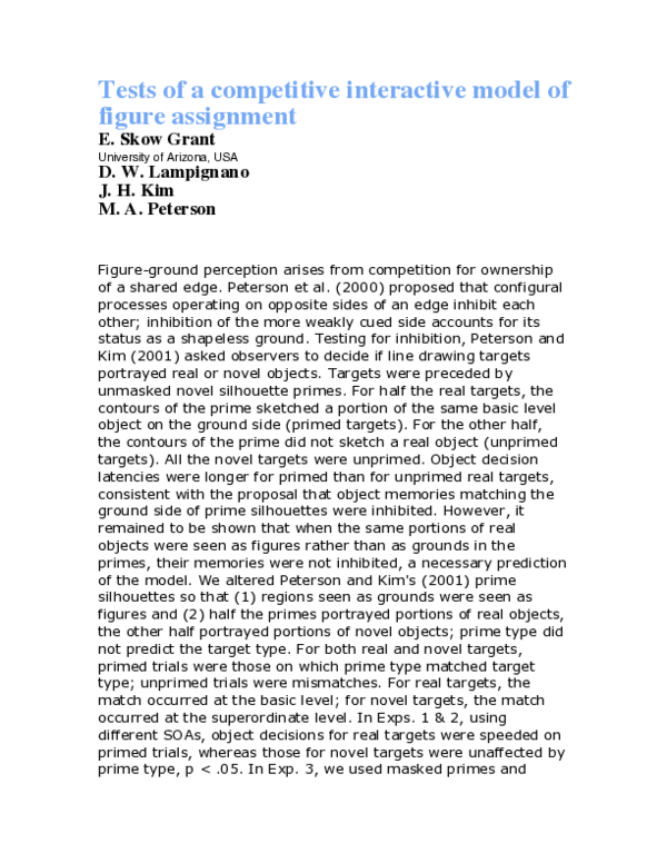 (PDF) Tests of a competitive interactive model of figure assignment