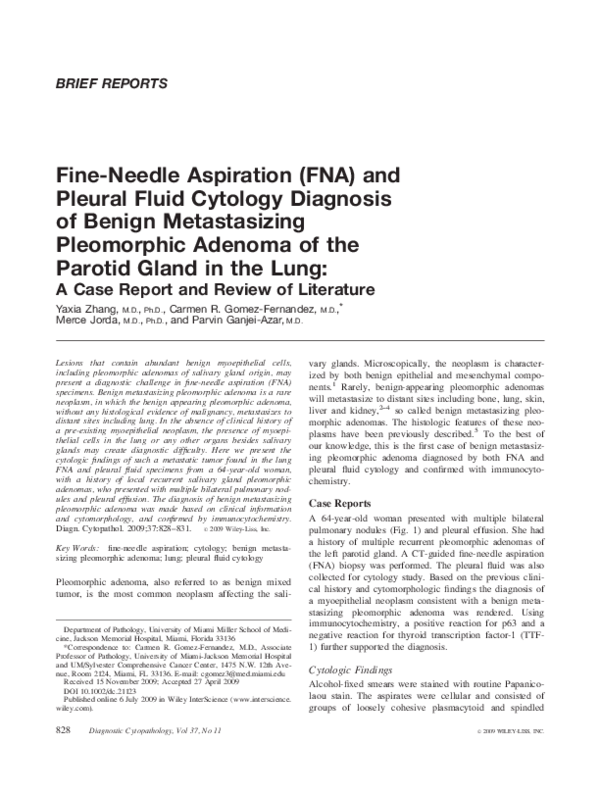 (PDF) Fine-needle aspiration (FNA) and pleural fluid cytology diagnosis ...