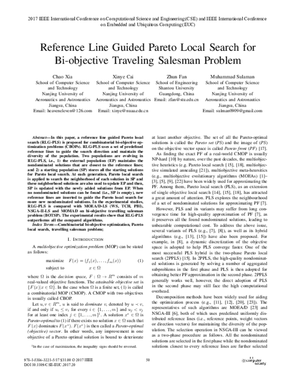 (PDF) Reference Line Guided Pareto Local Search for Bi-Objective ...