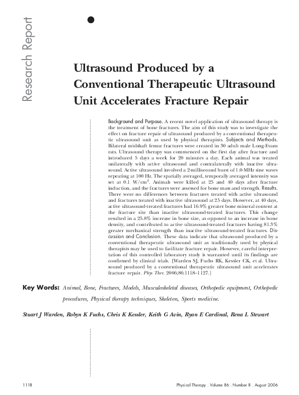 (PDF) Ultrasound Produced by a Conventional Therapeutic Ultrasound Unit