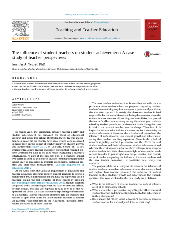 (PDF) The influence of student teachers on student achievement: A case ...