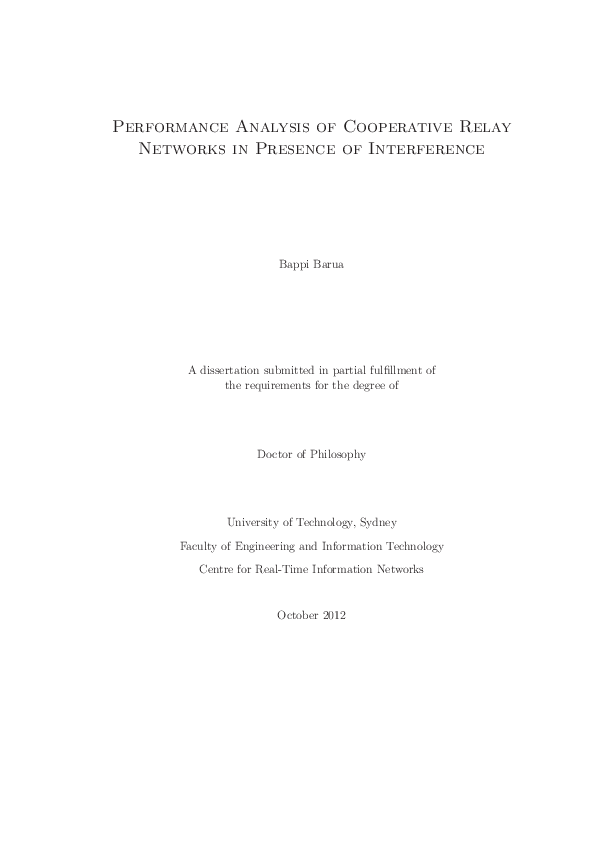 (PDF) Performance analysis of cooperative relay networks in presence of ...