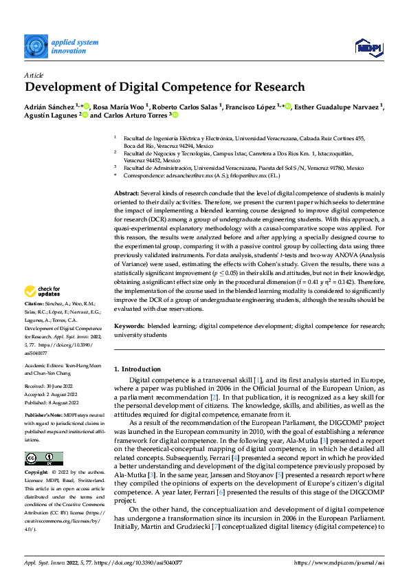 (PDF) Development of Digital Competence for Research