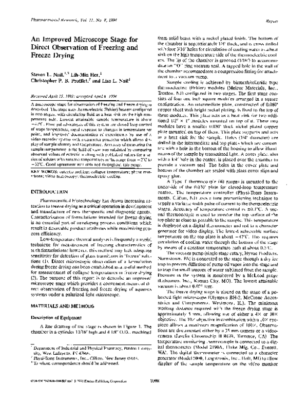 (PDF) An Improved Microscope Stage for Direct Observation of Freezing ...