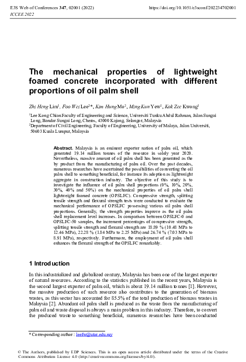 (PDF) The mechanical properties of lightweight foamed concrete ...