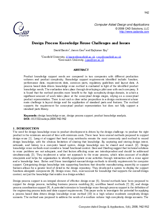 (PDF) Design process knowledge reuse challenges and issues