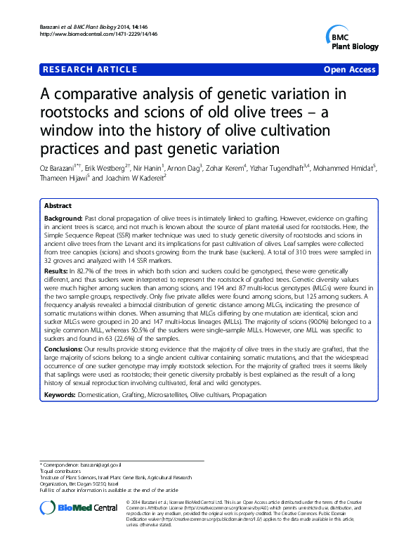 (PDF) A comparative analysis of genetic variation in rootstocks and ...