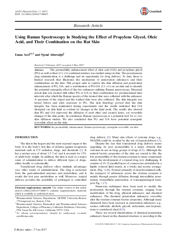 (PDF) Using Raman Spectroscopy in Studying the Effect of Propylene ...