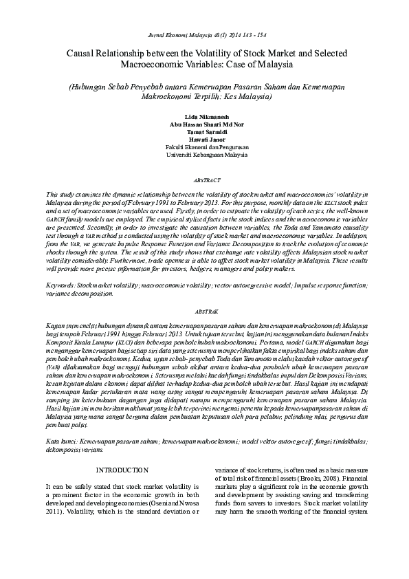 (PDF) Causal relationship between the volatility of stock market and ...