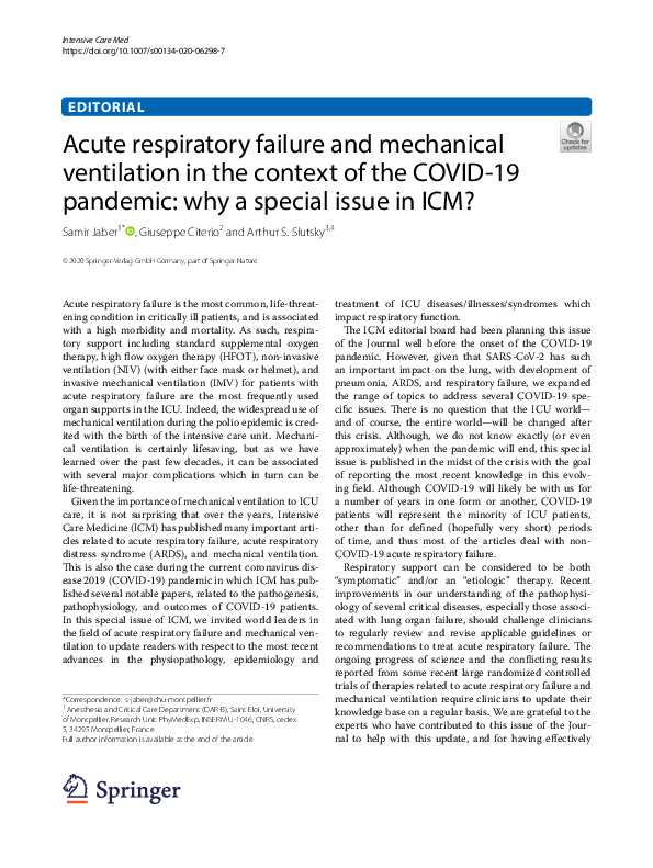 (PDF) Acute Respiratory Failure and Mechanical Ventilation Lewis