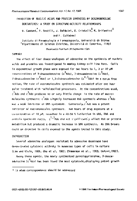 (PDF) Inhibition of nucleic acids and protein synthesis by ...